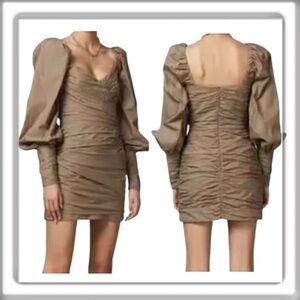 Bec & Bridge Winslowe Lined Mini Dress Evening Sweetheart Neckline Mocha Size 2